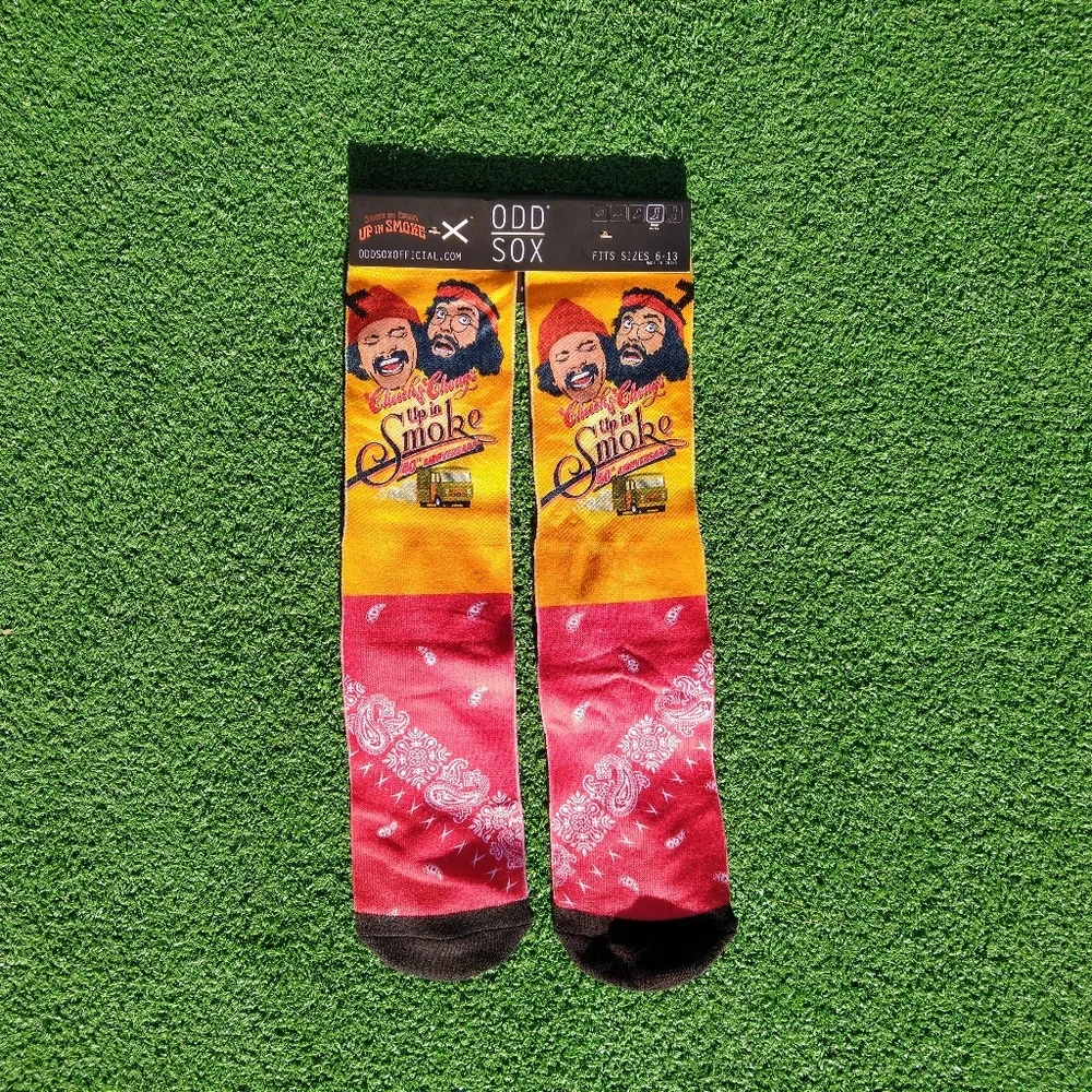 Odd Sox Cheech and Chong’s Up in Smoke 40th Anniversary Bandana Socks NWT